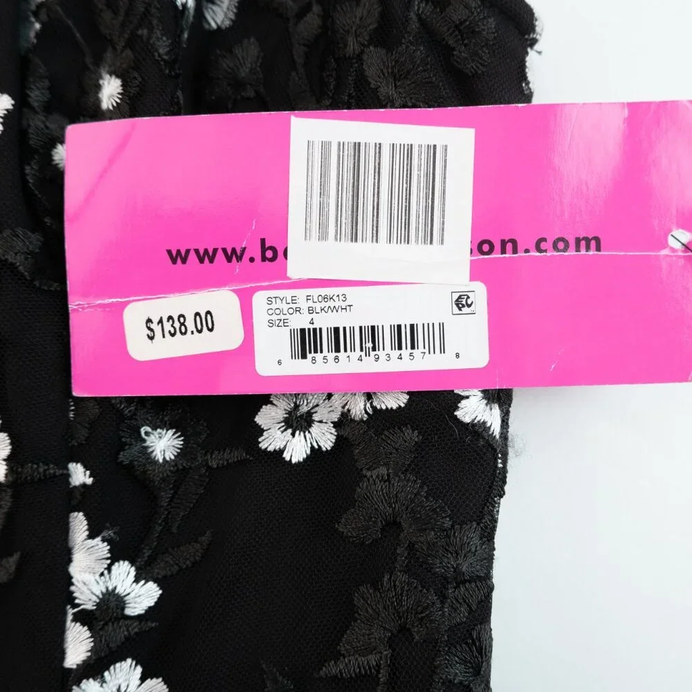 Betsey Johnson Black Dress with White Floral Pattern - Picture 4 of 10